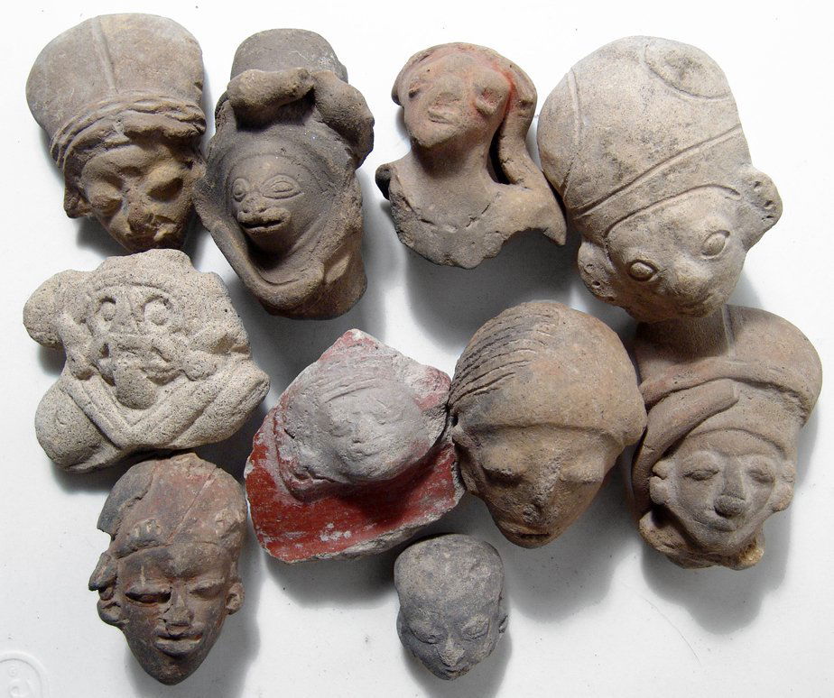 10 Jamacoaque, La Tolita and Tumaco heads from figures (1 of 4)