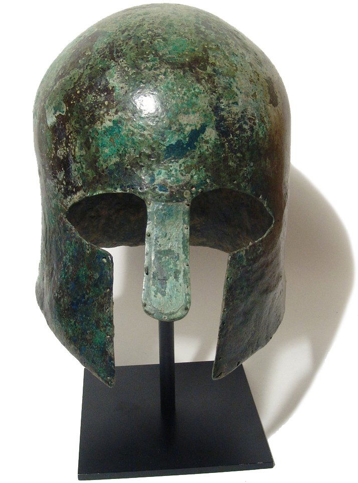 A Greek  bronze helmet of Corinthian type , 6th Century (1 of 10)
