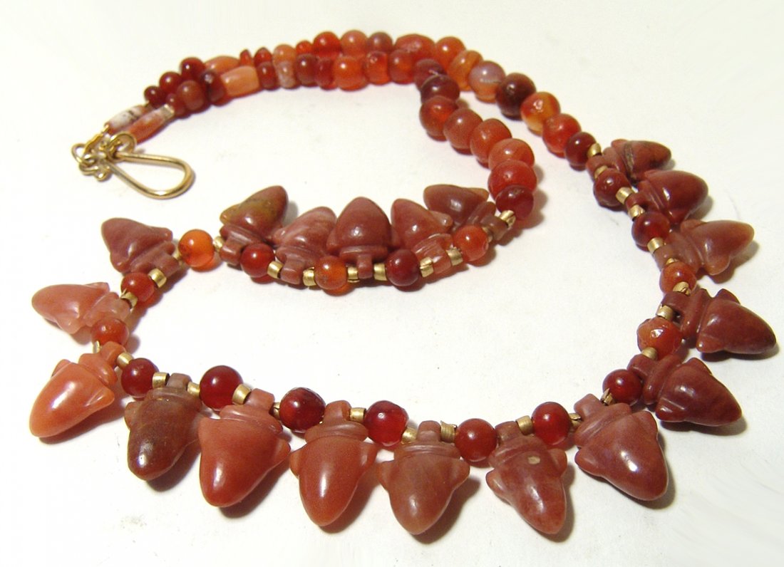 Egyptian New Kingdom necklace of ancient gold and (1 of 5)