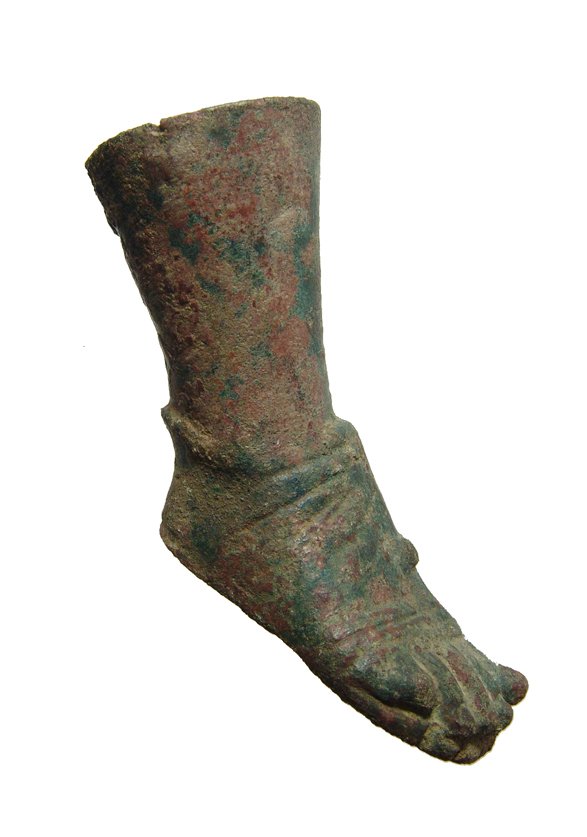 Roman bronze foot from a statue, 1st - 4th Century AD (1 of 3)
