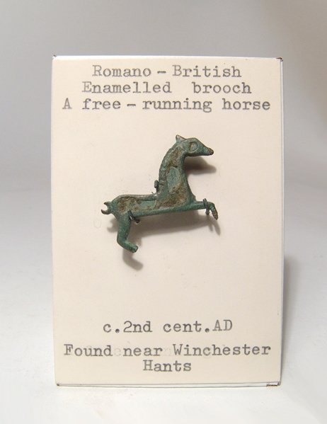 A Romano-British bronze enameled horse brooch (1 of 3)