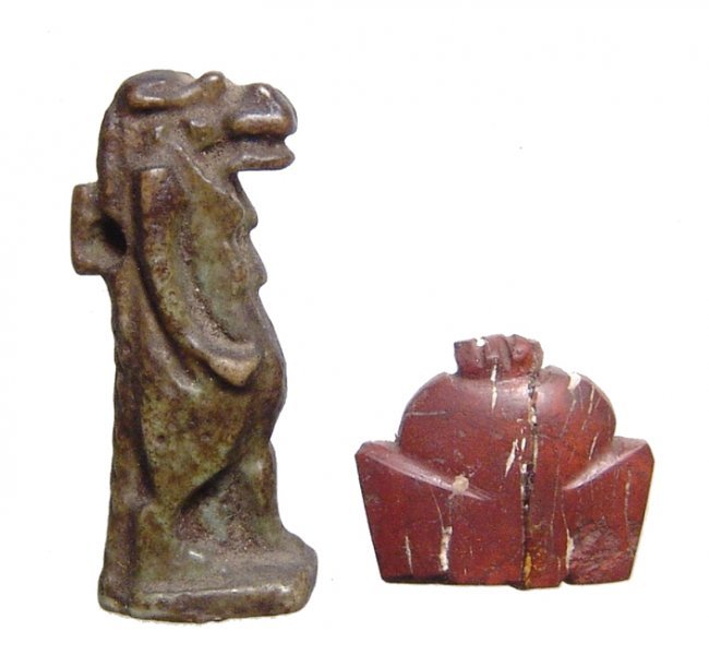 A pair of Egyptian amulets, Late Period, c. 664 - 30 BC (1 of 3)