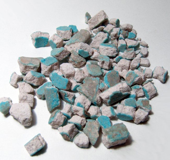 Large lot of fragmentary faience tiles from ancient (1 of 3)