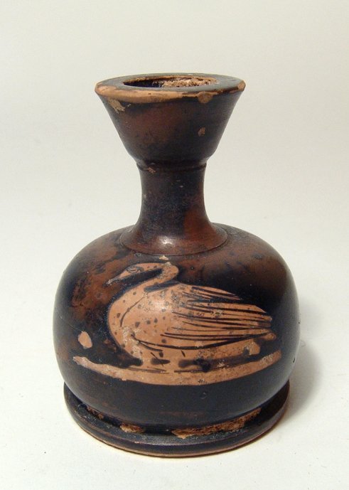 Apulian squat lekythos with a swan, c. 4th Century BC (1 of 4)