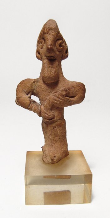 A Near Eastern bearded ceramic votive figure (1 of 3)
