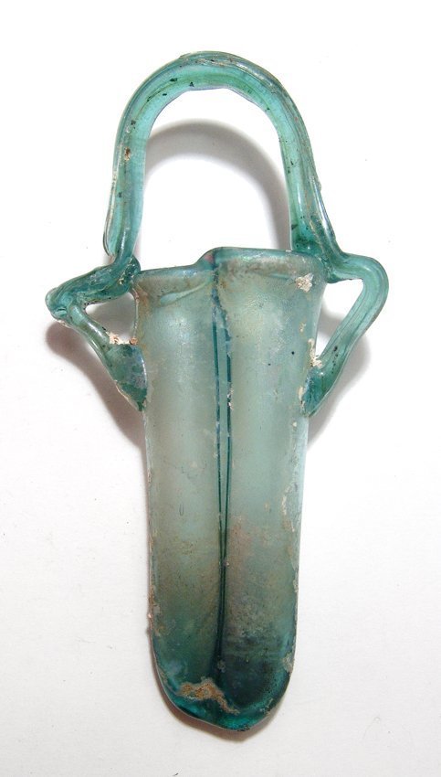 Roman glass two-compartment cosmetic container (1 of 3)