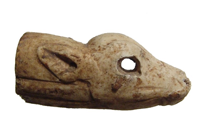 Achaemenid creme calcite cow's head finial (1 of 5)