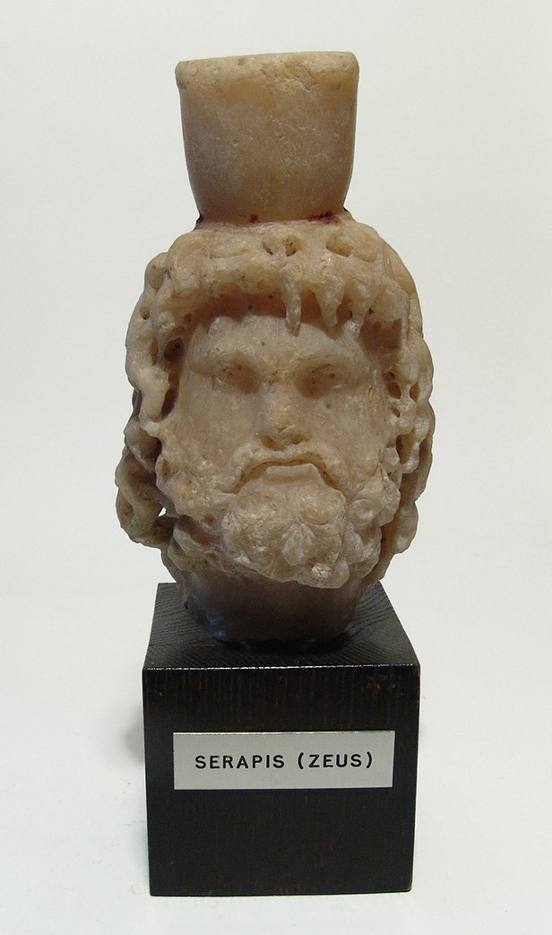 Fantastic alabaster bust of Zeus Serapis, Roman Egypt (1 of 5)