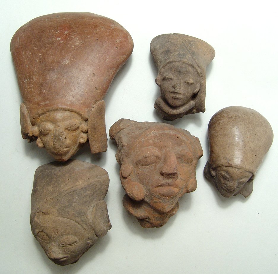 5 La Tolita/Tumaco/Jamacoaque large ceramic heads (1 of 5)