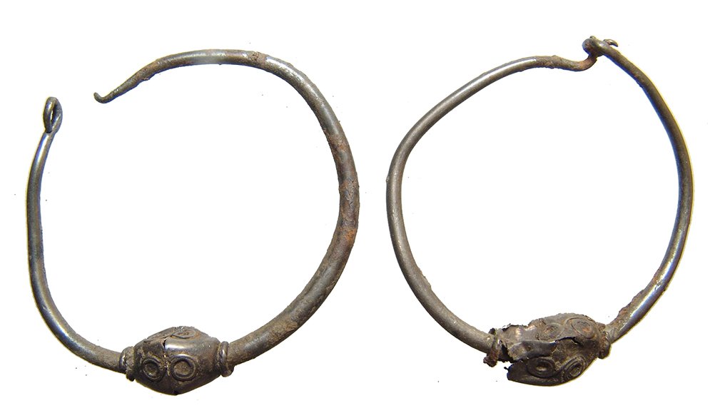 A pair of Hellenistic silver loop earrings, Egypt (1 of 2)