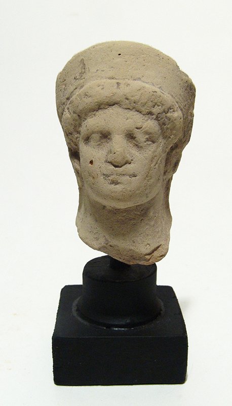 A Greek terracotta head of a goddess (1 of 4)