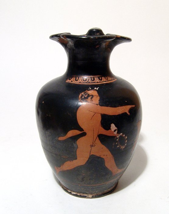 An Attic red-figure oinochoe depicting a satyr (1 of 5)