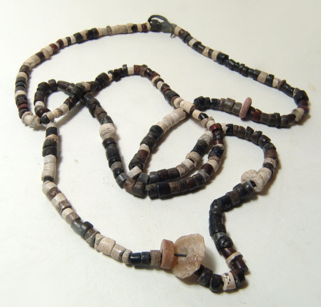 A lovely strand of Sumerian multicolored stone beads (1 of 2)