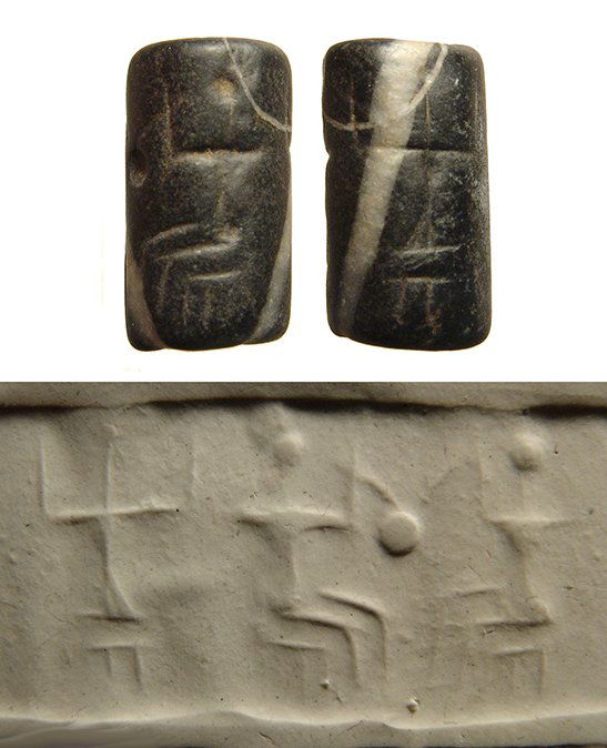 A neat Levantine banded marble cylinder seal (1 of 1)