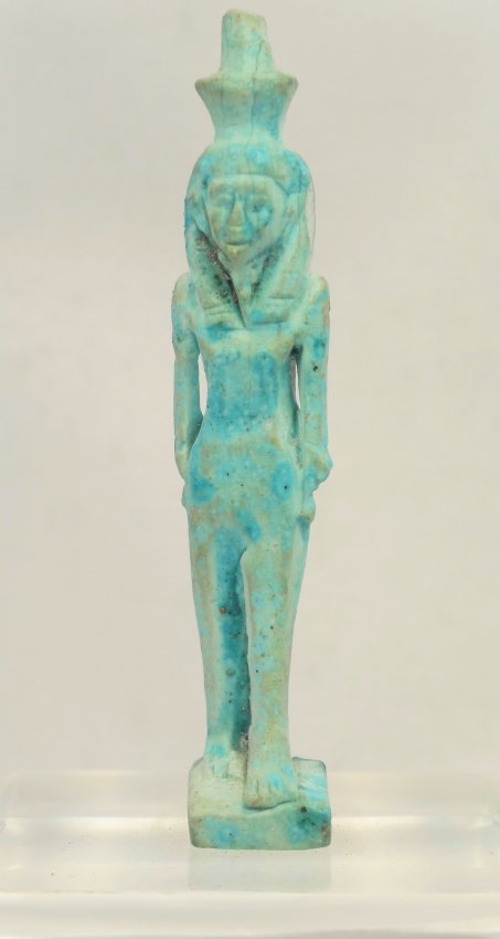 An Egyptian turquoise faience Nefertum amulet (1 of 4)