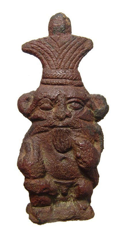 Egyptian bronze figure of Bes, Late Period (1 of 2)