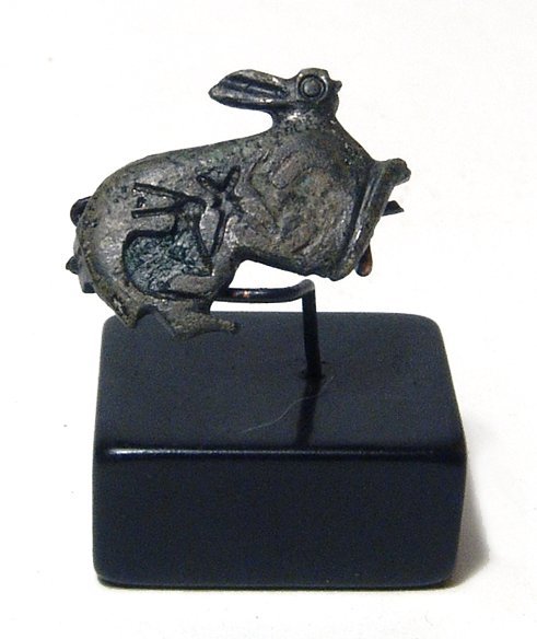Gallo-Roman bronze brooch in form of hare (1 of 3)