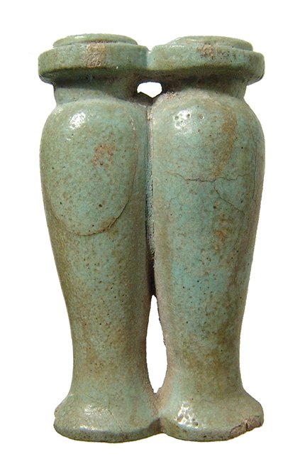Egyptian pale green faience conjoined offering jars (1 of 4)