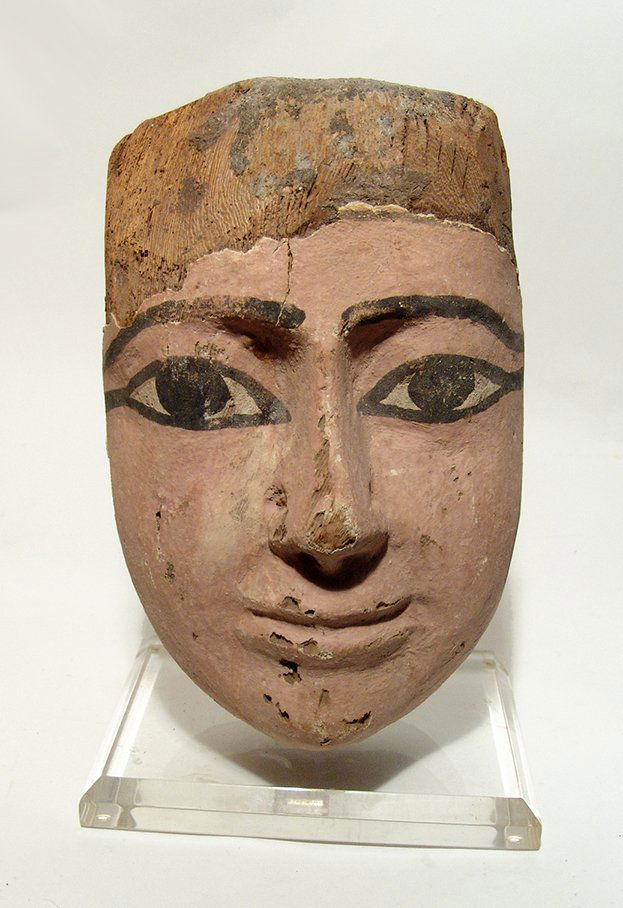 A large and attractive Egyptian wooden mask (1 of 3)