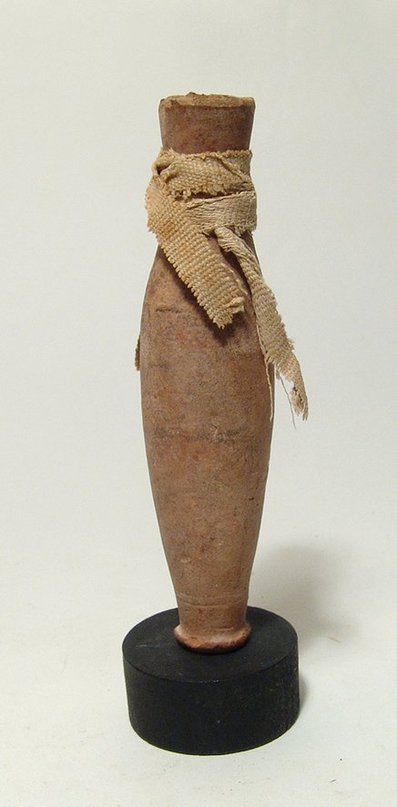 An Egyptian ceramic votive flask, New Kingdom (1 of 3)