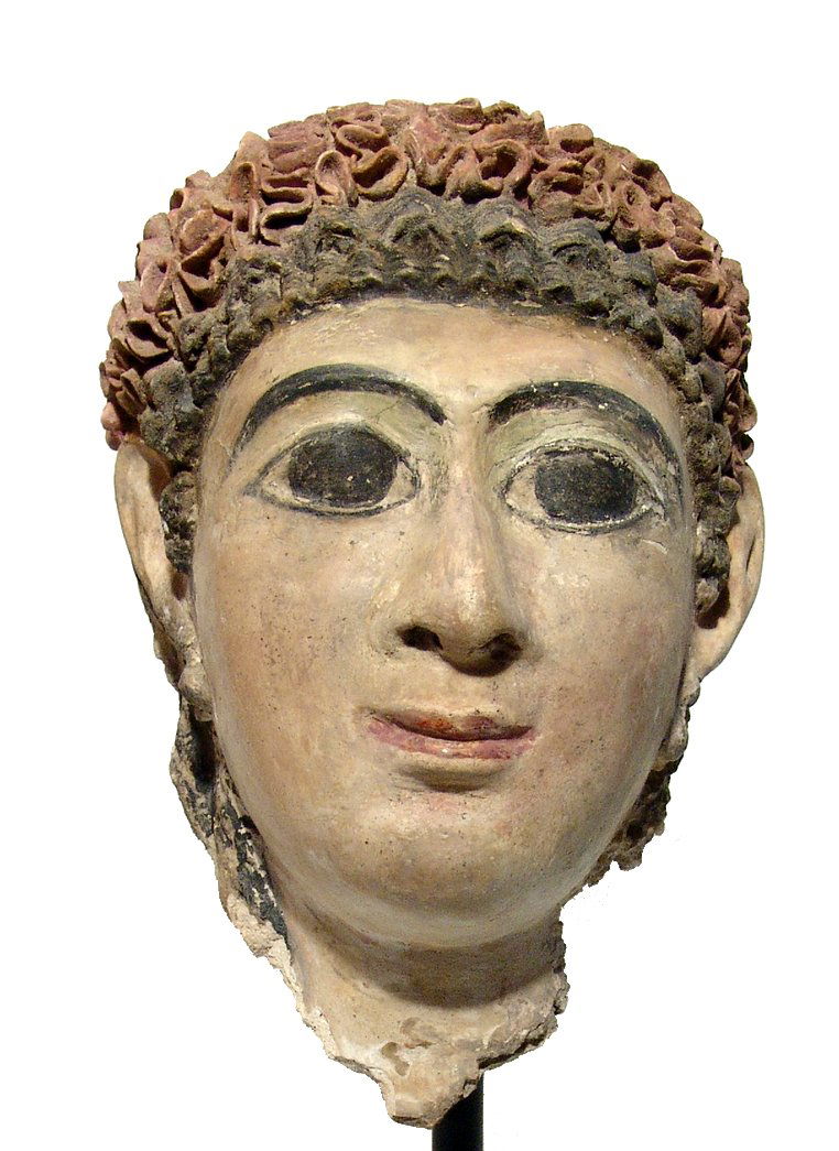 A beautiful Roman stucco mask of a woman, Egypt (1 of 5)