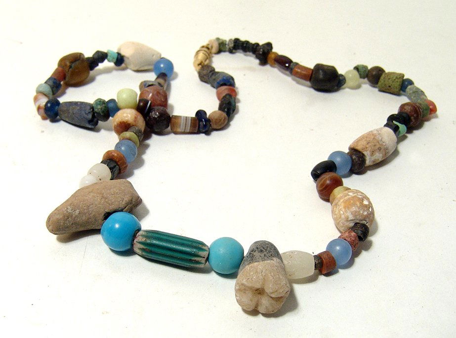 A mixed stone and glass bead necklace (1 of 2)