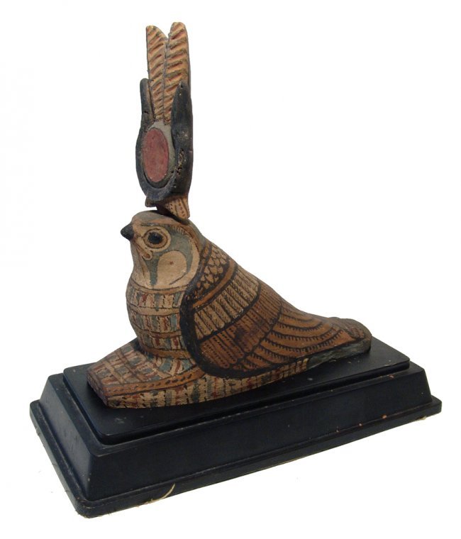 A beautiful Egyptian wooden falcon, Late Period (1 of 7)