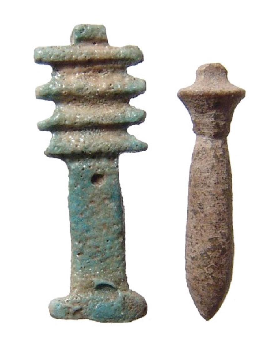 A pair of nice Egyptian faience amulets, Late Period (1 of 1)