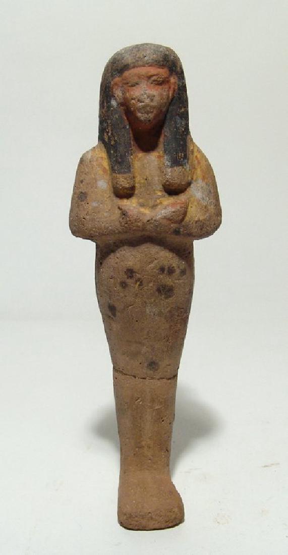 Egyptian terracotta painted ushabti, Late New Kingdom (1 of 4)