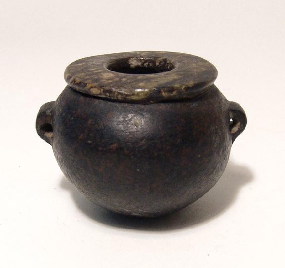 Predynastic black speckled breccia bowl, Naqada II (1 of 5)