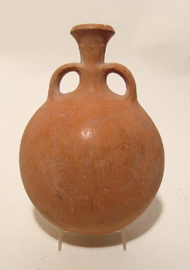 Egyptian ceramic lentoid flask, New Kingdom (1 of 3)