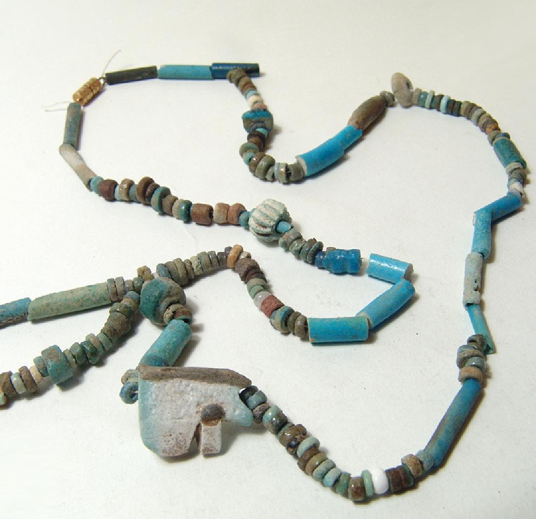 Nice Egyptian faience bead and amulet necklace (1 of 2)