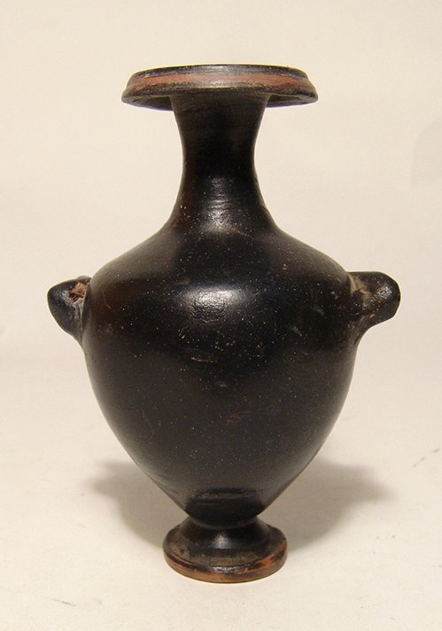 A miniature Greek black glazed hydria vessel (1 of 4)