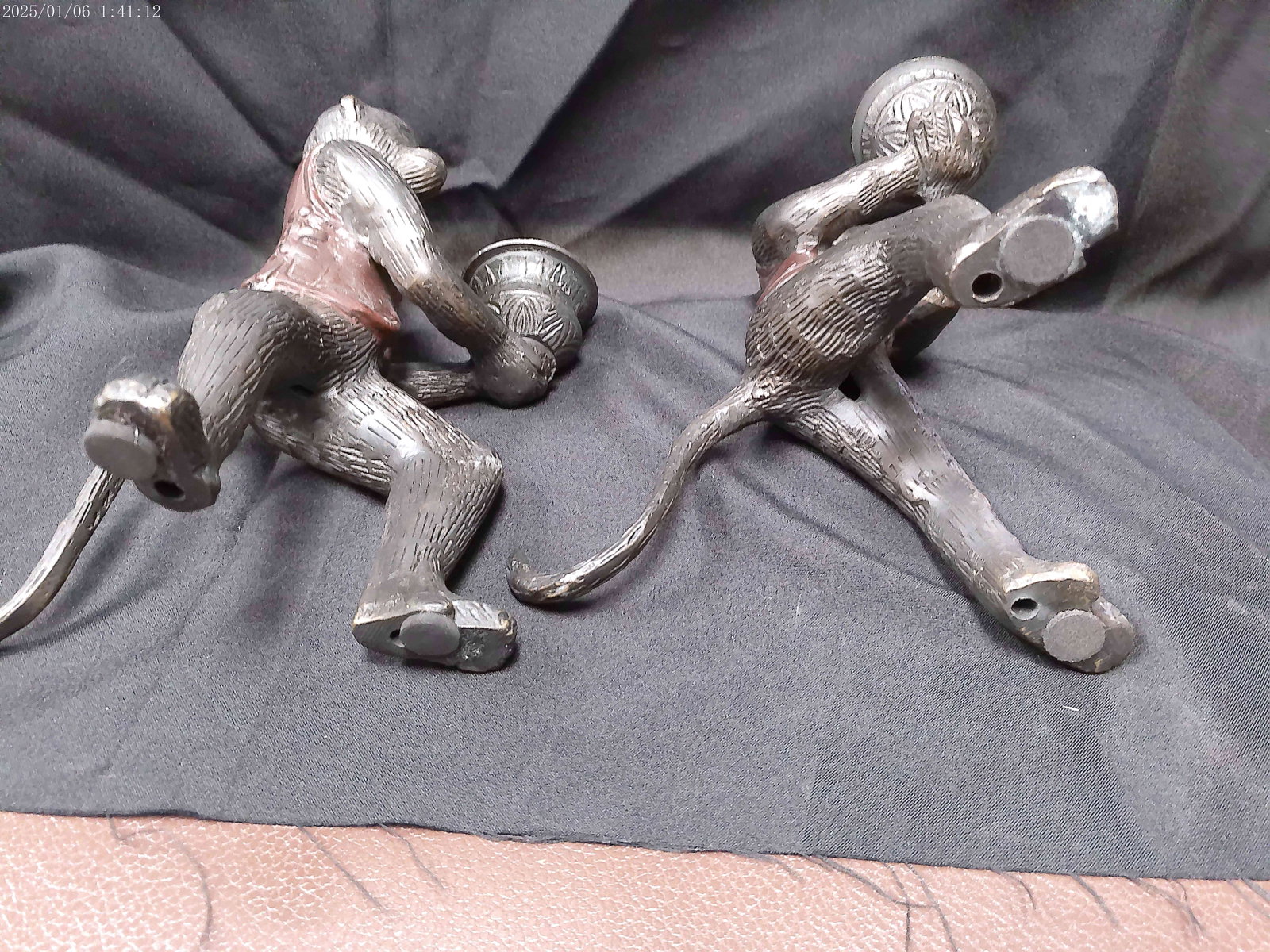 2 monkey candle holders