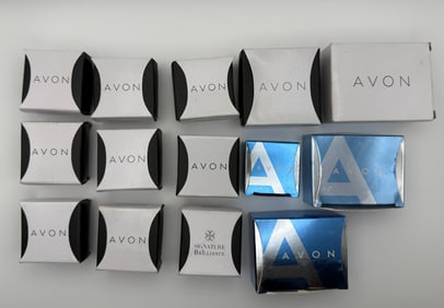 Vintage AVON jewelry in boxes, Lot of 14
