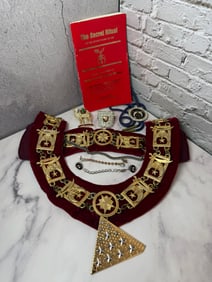 Lot of Vintage Masonic items - Ceremonial Accessories & Handbook