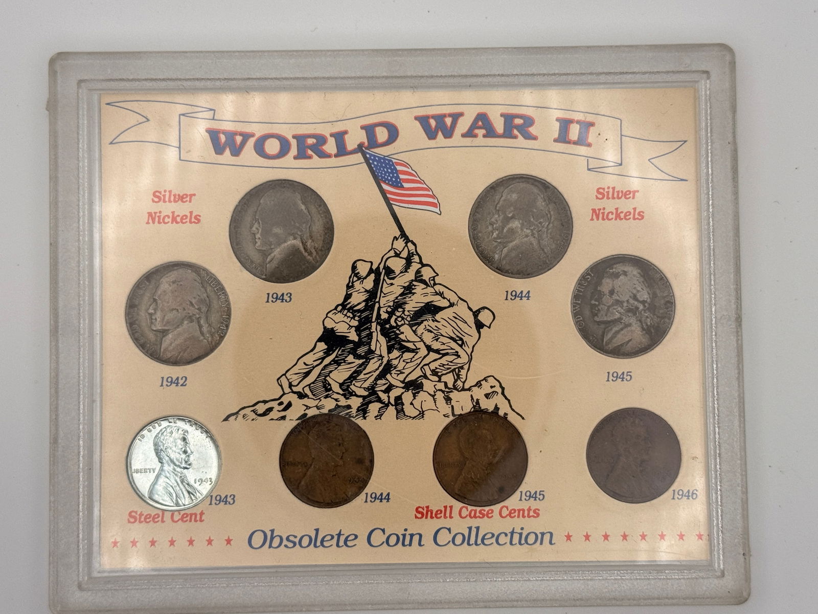World War II Obsolete Coin Collection in case - Silver Nickels (1 of 2)