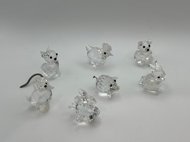 7 Swarovski Crystal Animal Figurines