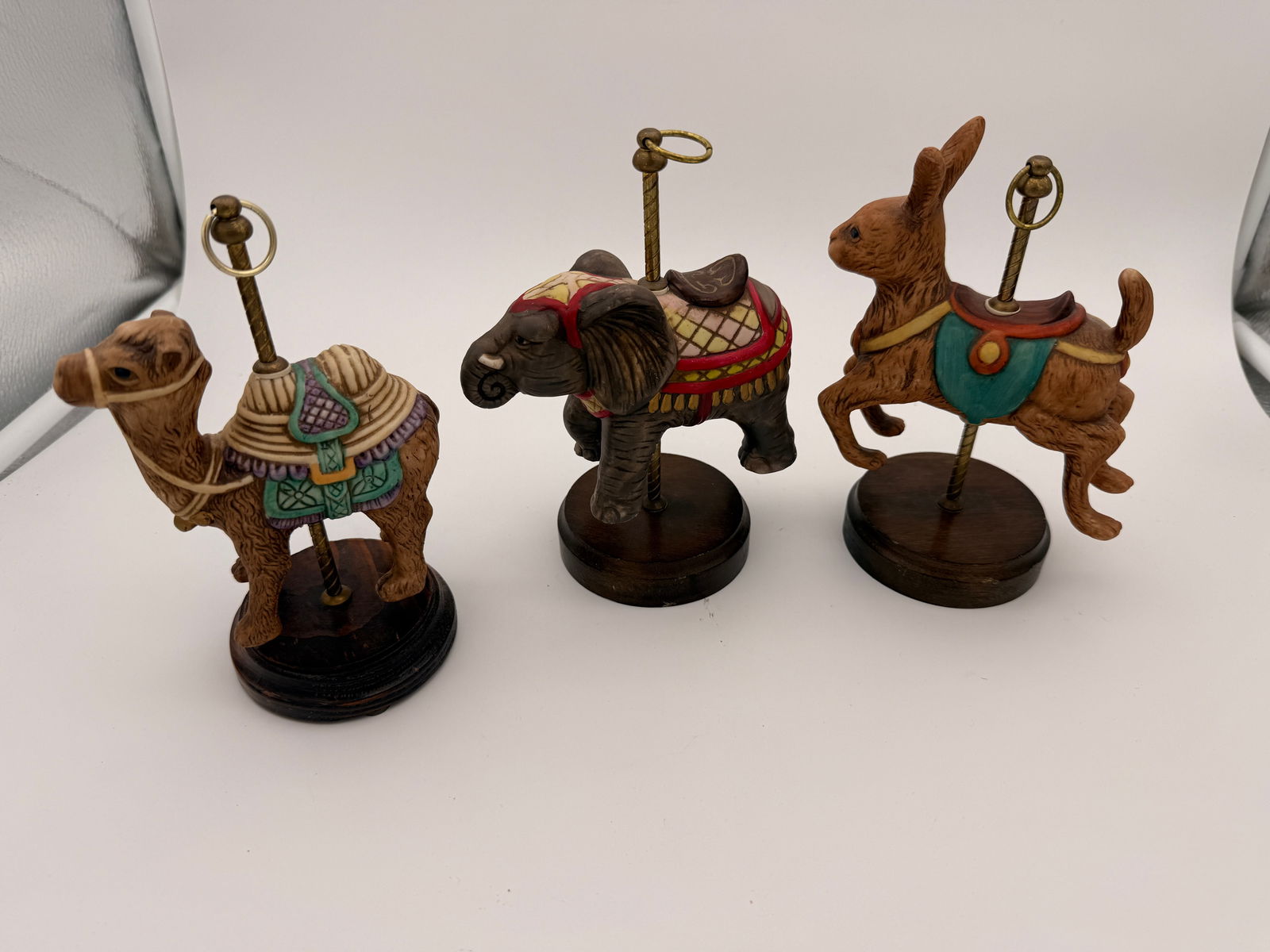 Set of Three Carousel Animal Figurines (Camel, Elephant, Rabbit) (1 of 6)