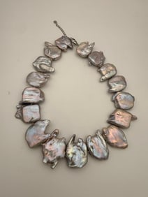 Baroque Freshwater Pearl Necklace with Sterling Silver Clasp