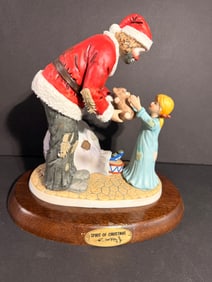 Spirit of Christmas Emmett Kelly Jr Clown Flambro Figurine with Stand - Incl. COA + Signed by Artist