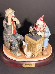 Misfortune? Emmett Kelly Jr Clown Flambro Figurine with Stand - Incl. COA + Signed by Artist