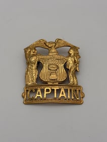Obsolete Illinois Police CAPTAIN Hat Badge