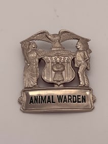 Obsolete Illinois Police ANIMAL WARDEN Hat Badge