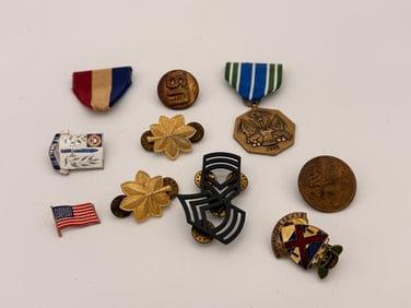 Mixed lot of Military Pins & Medal