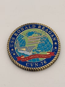 USS Ronald Reagan CVN-76 Challenge Coin "Peace Through Stength"