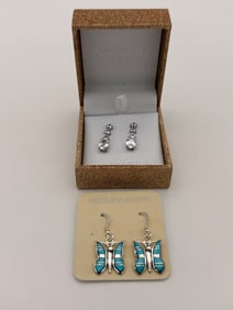 2 Pairs of Sterling Silver .925 Earrings