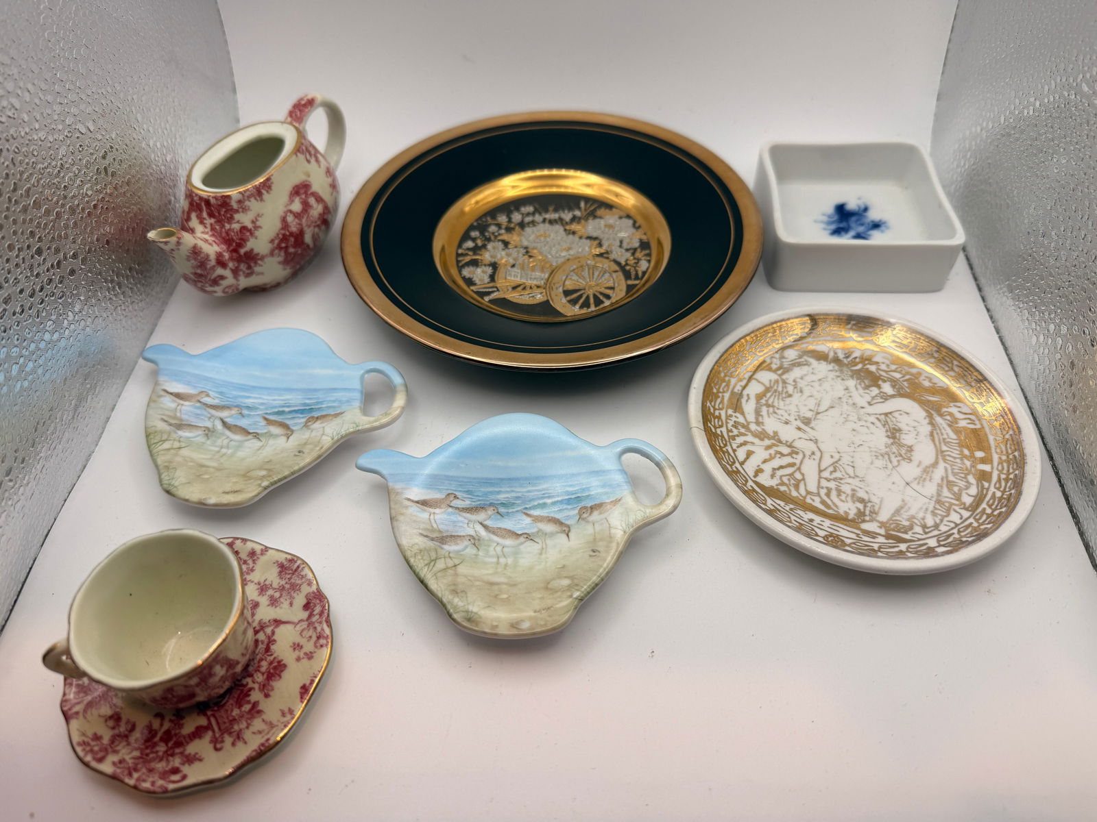 Mixed Porcelain Decorative Smalls Lot Including Chokin Plate (1 of 7)
