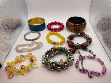 Lot of 10 Vintage-to-Modern Costume Bracelets & Bangles