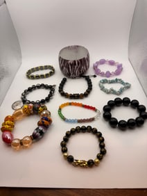 Lot of 10 Vintage-to-Modern Costume Bracelets & Bangles